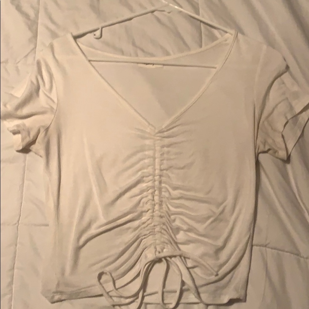 White shoestring top